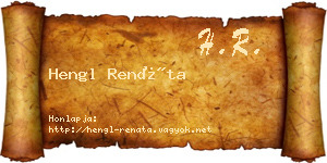 Hengl Renáta névjegykártya