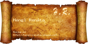 Hengl Renáta névjegykártya
